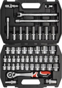 Steckschl�sselsatz Knarrenkasten Metric SAE 1/2 46 tlg M